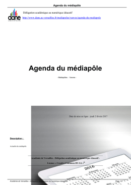 Agenda du médiapôle - DANE de Versailles