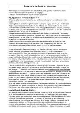 Le revenu de base en question