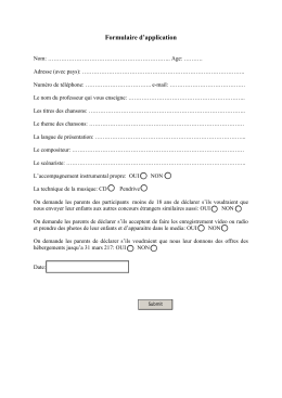 Formulaire d`application