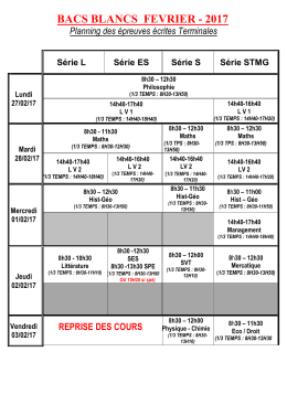 Dates Bac blanc
