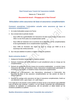 Articulation entre assurance de base et assurance compl&eacute;mentaire