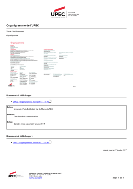 UPEC - Organigramme de l`UPEC