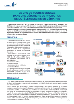 le chu de tours s`engage dans une démarche de promotion de la