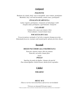 2017 Winter $45 Fixed Group Menu