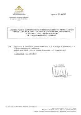 Commission de l`économie, des finances, du budget et de la