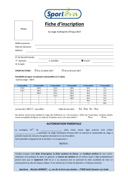 Fiche d`inscription