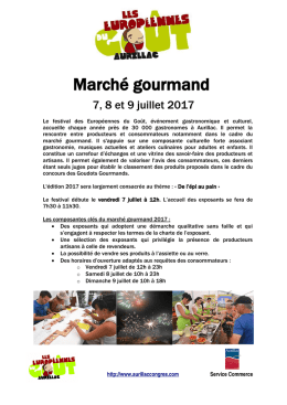 Marché gourmand - Mairie d`Aurillac