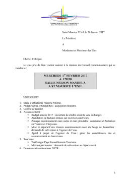 mercredi 1 fevrier 2017 a 17h30 salle nelson mandela a st maurice l