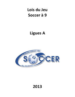 Lois du jeu - Soccer &agrave; 9