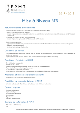 Mise à Niveau BTS