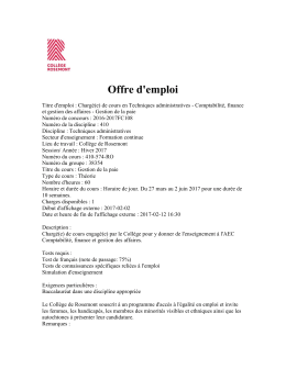 Offre d`emploi - AMEQ en ligne