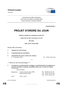 FR FR PROJET D`ORDRE DU JOUR