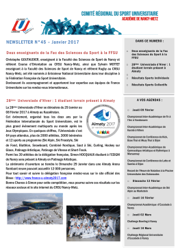 NEWSLETTER N°45 – Janvier 2017 - Factuel