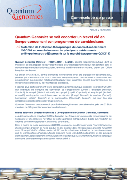 Communiqu&eacute; de presse