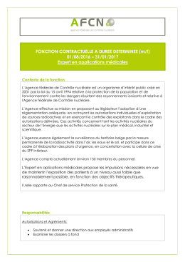 01/08/2016 – 31/01/2017 Expert en applications médicales