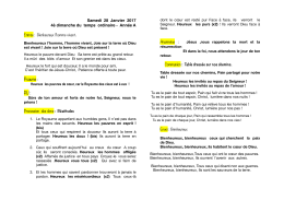 4&egrave;me Dimanche du TO &ndash; Samedi 18H00