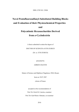Novel Pentafluorosulfanyl-Substituted Building - ETH E