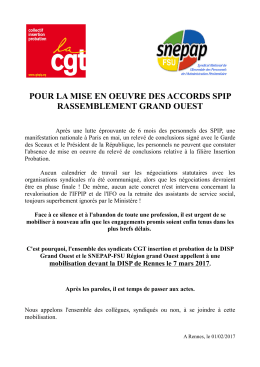 pour la mise en oeuvre des accords spip rassemblement grand ouest