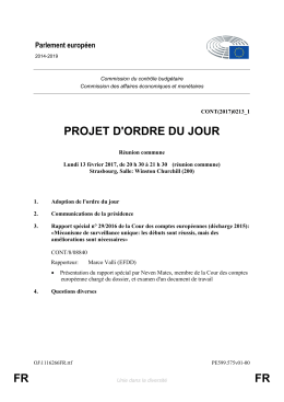 FR FR PROJET D`ORDRE DU JOUR