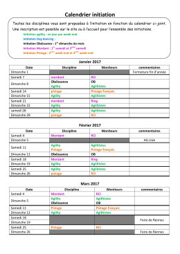 Calendrier - Club Canin de Rennes
