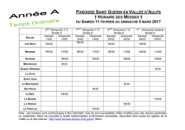 paroisse saint guerin en vallee d`aulps &dagger; horaire