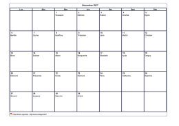 Calendrier novembre 2017, format paysage, avec les