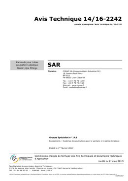 Avis Technique 14/16-2242 SAR