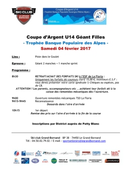 Coupe d`Argent U14 Géant Filles
