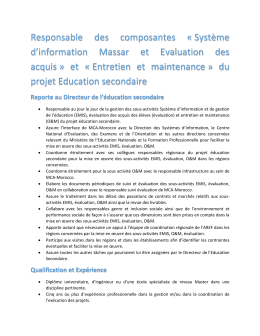 Responsable des composantes « Système d`information Massar et