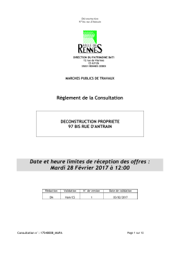 Règlement de consultation - La salle des marchés MEGALIS