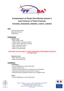 CHAMPIONNAT DE FRANCE KICK BOXING GROUPE 1