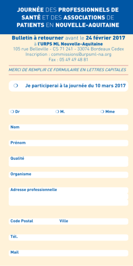 Inscription - Logo URPSML-NA