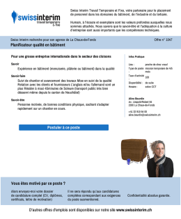 Planificateur qualit&eacute; en menuiserie - PDF de l