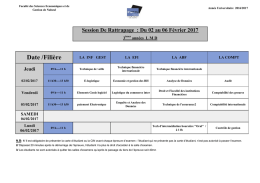 Date /Fili&egrave;re