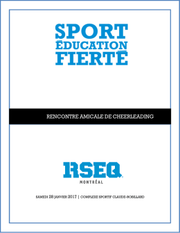 Cahier d`information - Amicale de cheerleading