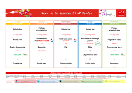 Menu de la semaine 05 MR Reuler