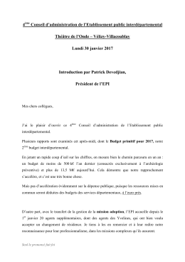 Lire le discours de Patrick Devedjian - EPI Yvelines-Hauts-de