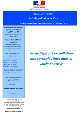 Fin de l`épisode de pollution aux particules fines dans la vallée de l