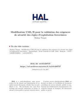 Mod&eacute;lisation UML/B pour la validation des exigences de s&eacute;curit&eacute;