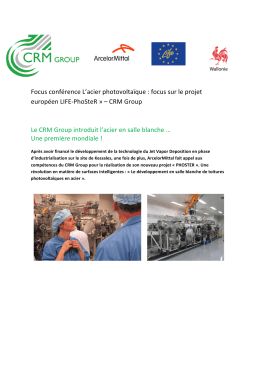 Focus conf&eacute;rence L`acier photovolta&iuml;que : focus sur le projet