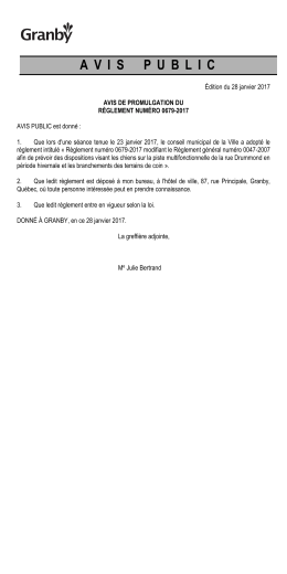 Avis de promulgation