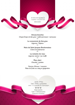 Menu de f&ecirc;tes - Le Jardin d`Alice