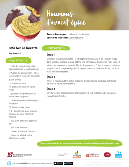 Houmous d`avocat &eacute;pic&eacute;