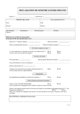 T&eacute;l&eacute;charger la D&eacute;claration de sinistre Loyers