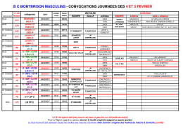 Convocations - Basket Club Montbrison