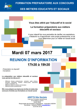 Voir l`affiche de la réunion du 7 mars 2017