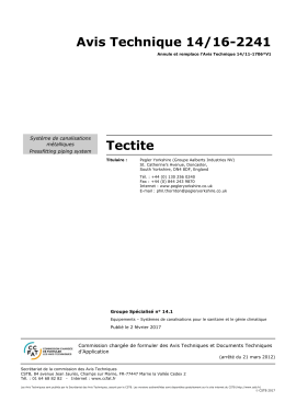 Avis Technique 14/16-2241 Tectite