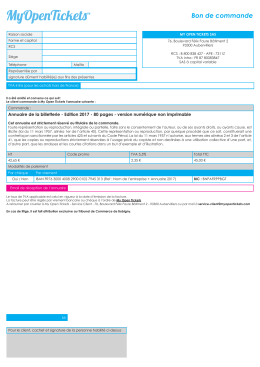 Bon de commande - Ma gestion billetterie