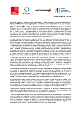COMMUNIQUE DE PRESSE Qwant, le moteur de recherche qui
