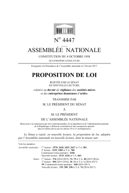 N° 4447 ASSEMBLÉE NATIONALE PROPOSITION DE LOI